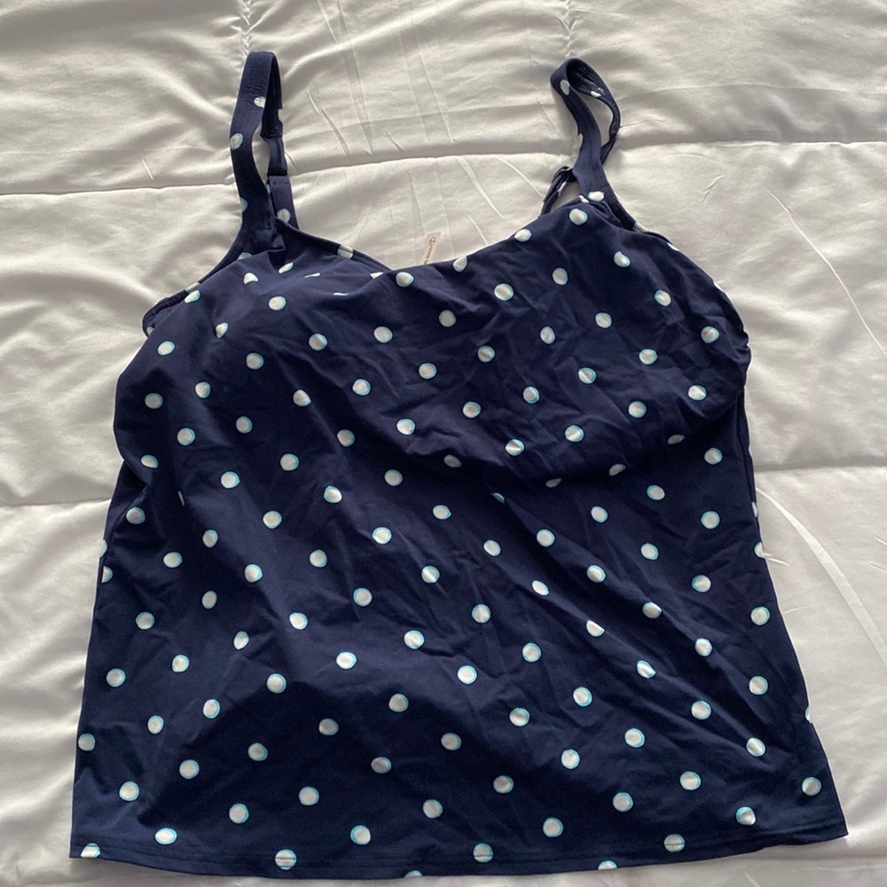 Lands End polkadot tankini top